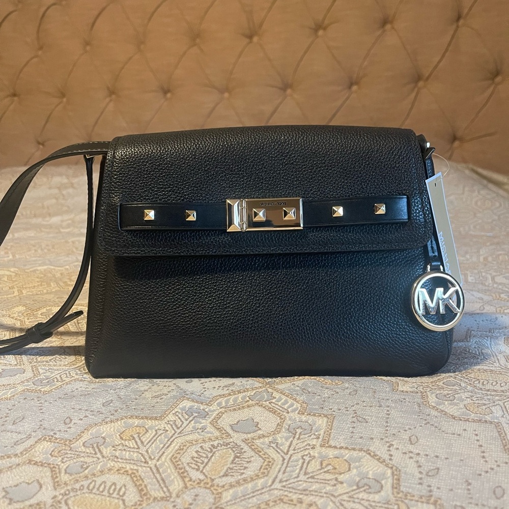 Michael Kors Black Leather Crossbody Bag